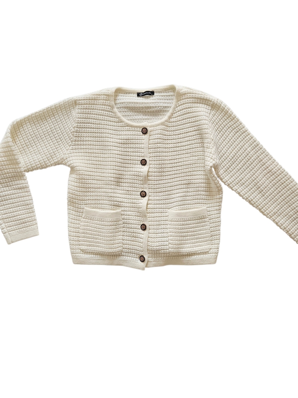 Pretty Garden Cream Knit Button-Up Cardigan Size S